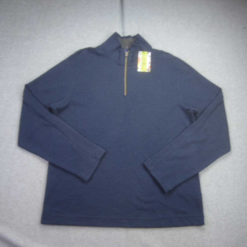 Robert Graham Sweater Mens Large Navy Hunt Classic Fit 1/4 Zip Pullover‎ Preppy
